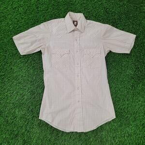 Vintage 70s Karman Sheplers Snap Shirt Medium 20x31 Stripes